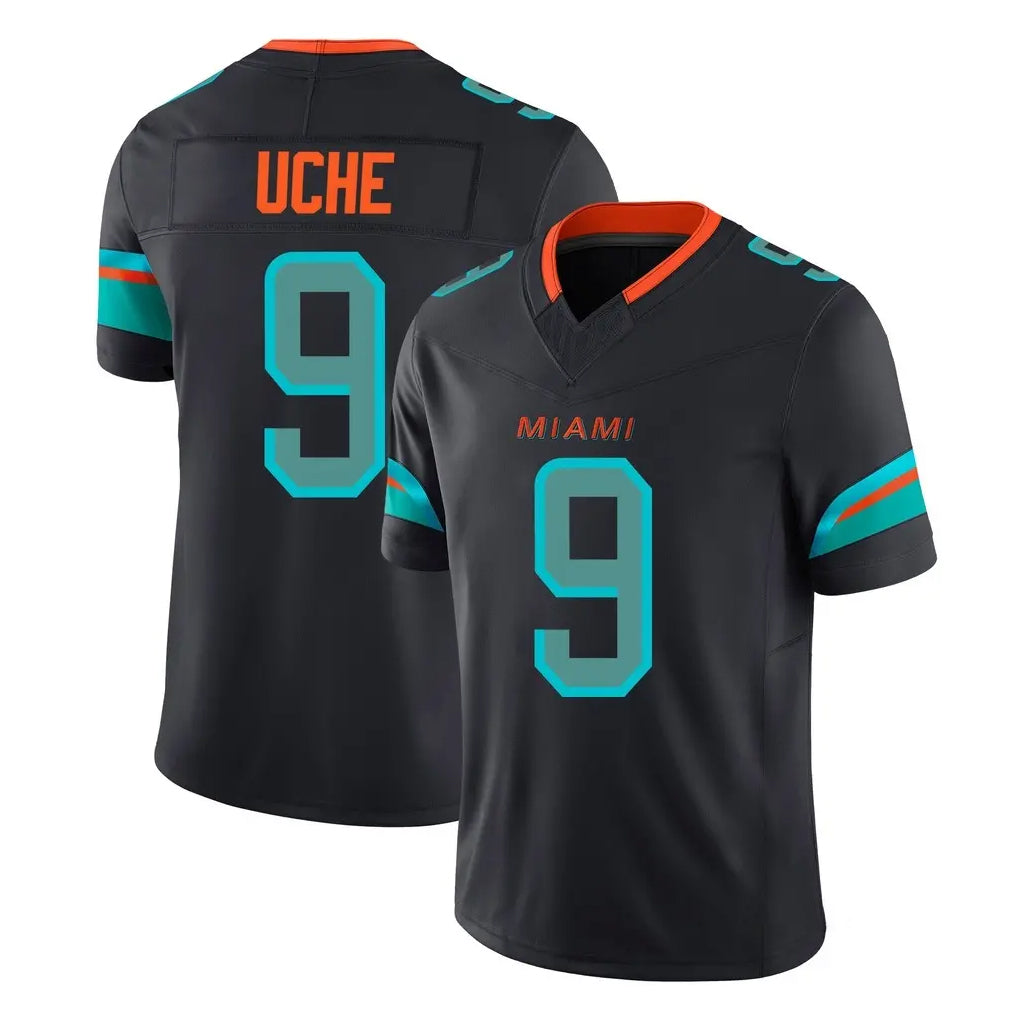 Kdoa M.Dolphins #9 Joshua Uche Player Black Limited Pitch Rivalries Collection Home Game Stitched Jerseys