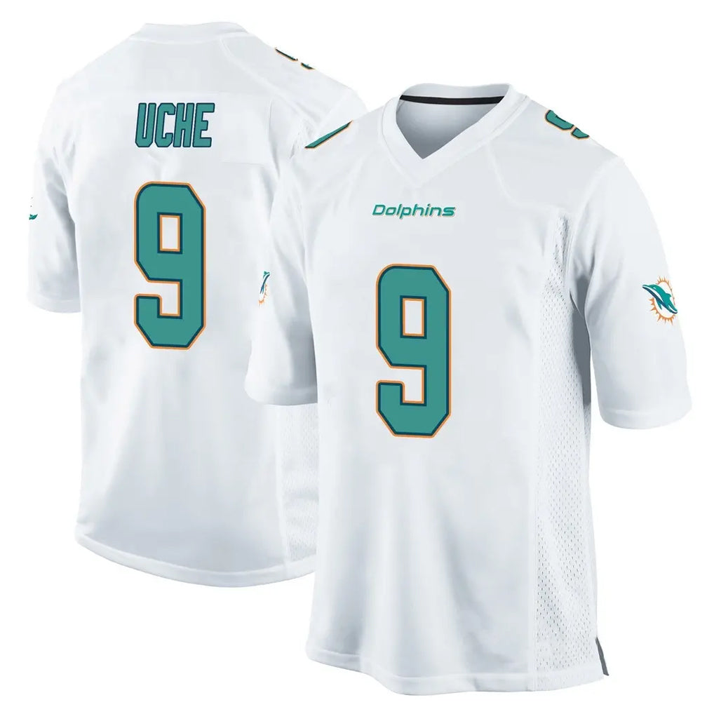 Kdoa M.Dolphins #9 Joshua Uche Player White Home Game Stitched Jerseys