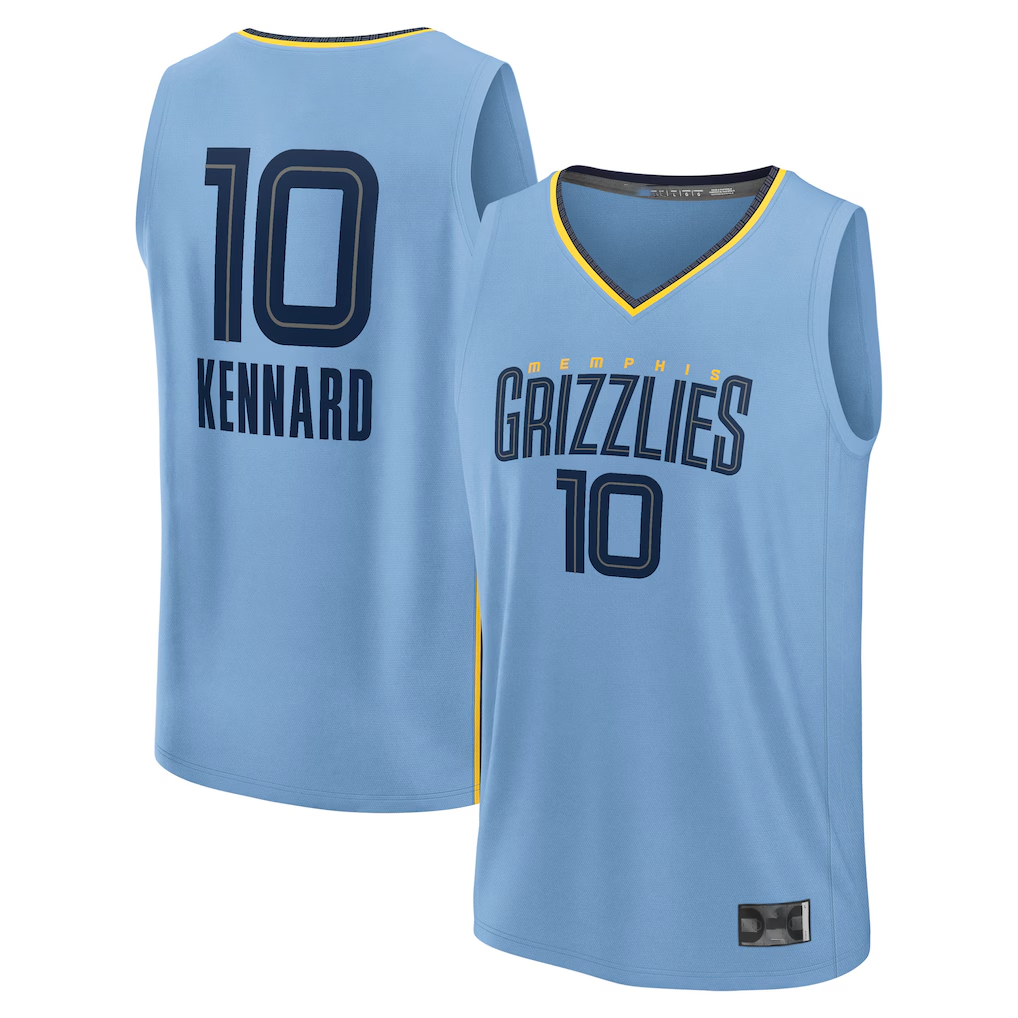 Kdoa M.Grizzlies #10 Luke Kennard Light Blue Fast Break Replica Player Stitched Jerseys- Statement Edition