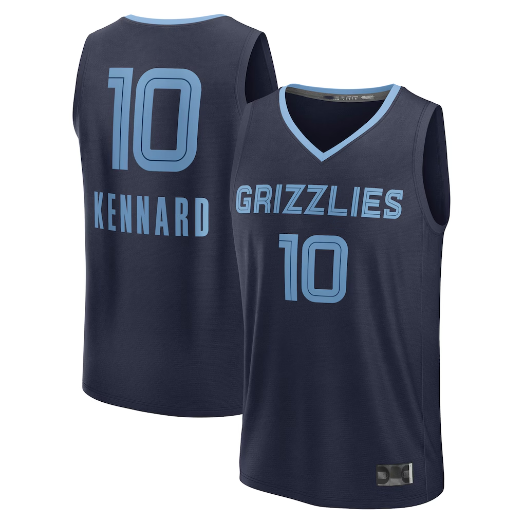 Kdoa M.Grizzlies #10 Luke Kennard Navy Fast Break Replica Player Stitched Jerseys- Icon Edition