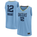 Kdoa M.Grizzlies #12 Ja Morant Light Blue Fast Break Replica Player Stitched Jerseys- Statement Edition