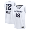 Kdoa M.Grizzlies #12 Ja Morant White Fast Break Replica Player Stitched Jerseys- Association Edition