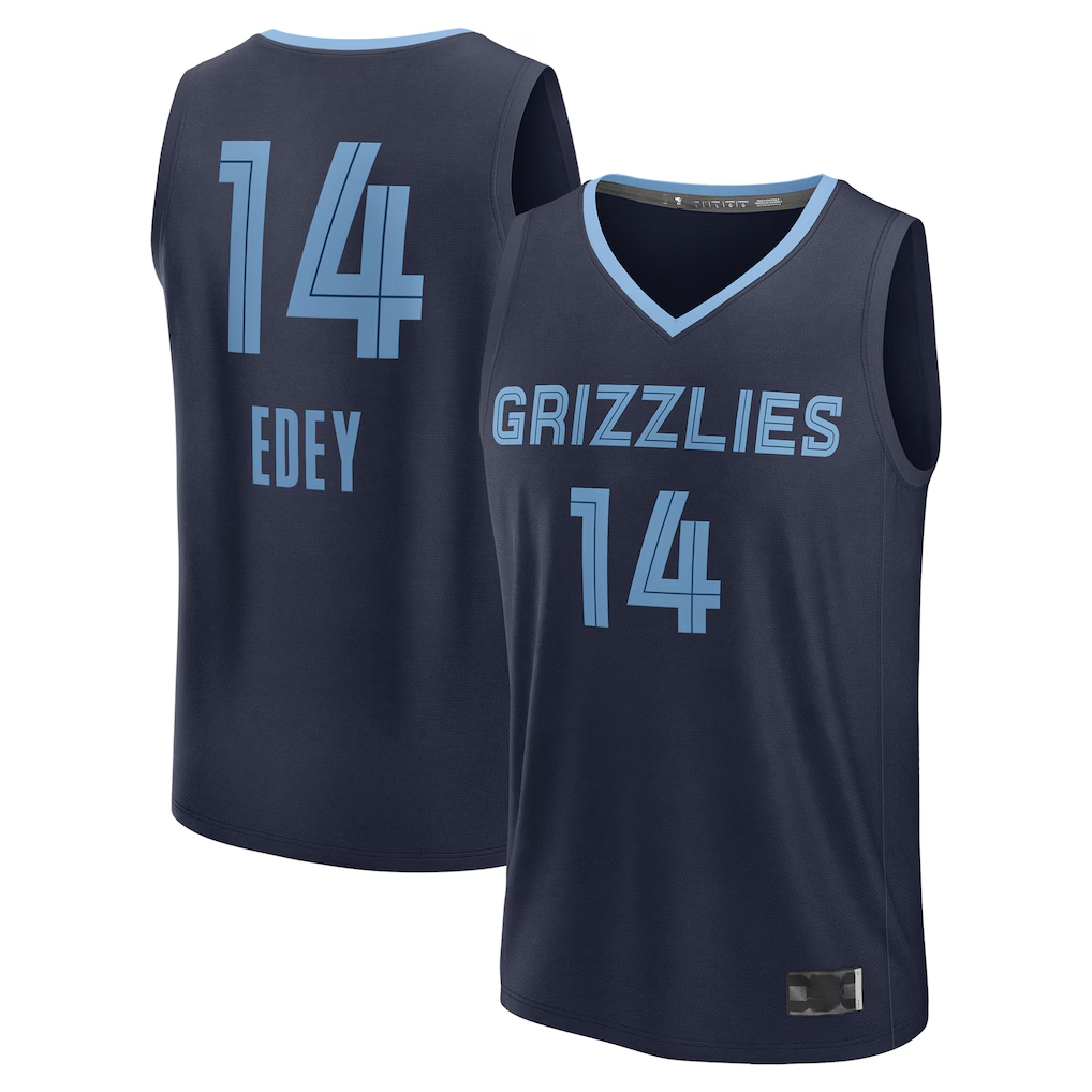 Kdoa M.Grizzlies #14 Zach Edey Navy Draft Fast Break Player Stitched Jerseys- Icon Edition