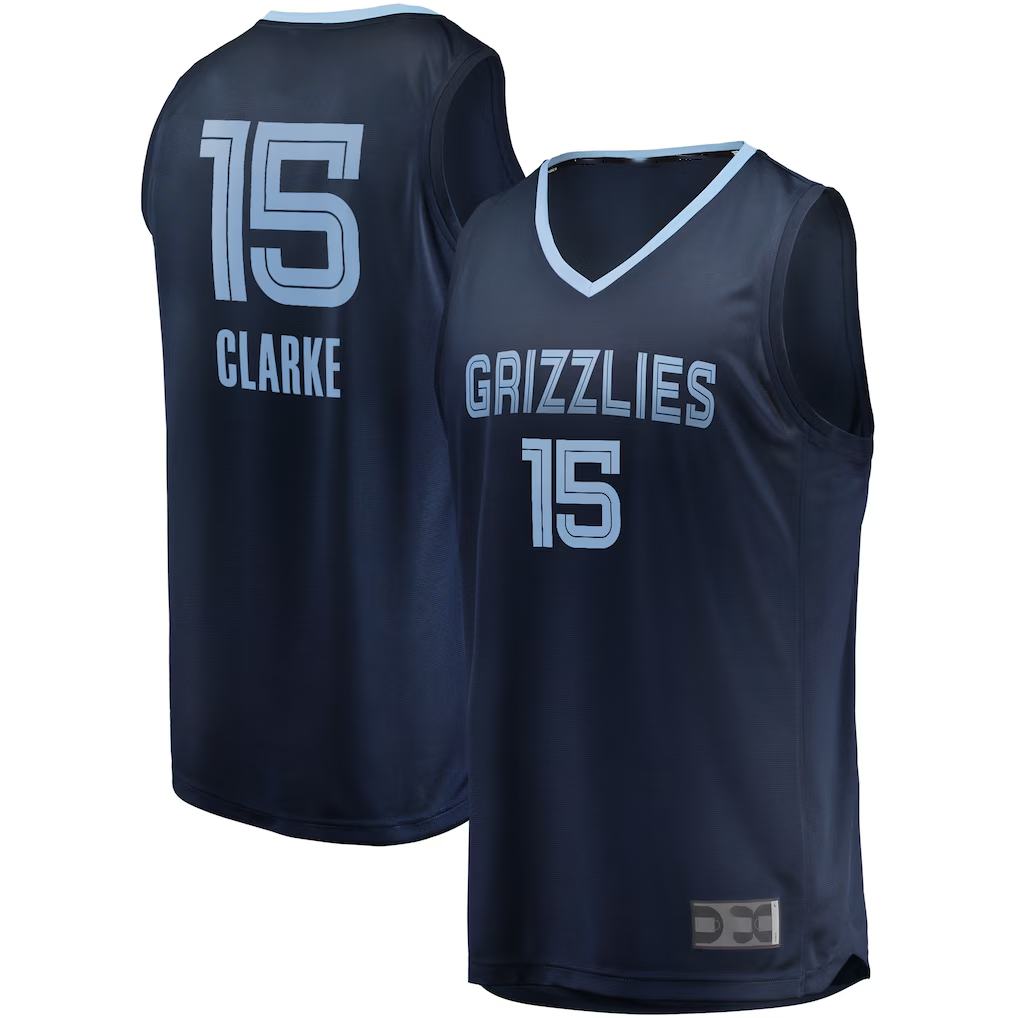 Kdoa M.Grizzlies #15 Brandon Clarke Navy Fast Break Replica Stitched Jerseys- Icon Edition