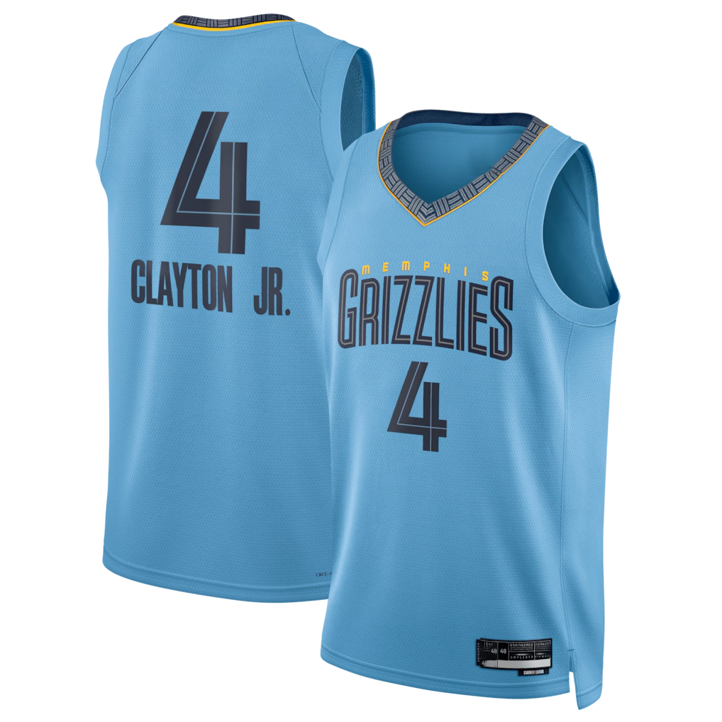 Kdoa M.Grizzlies #4 Walter Clayton Jr. Light Blue Swingman Stitched Jerseys- Statement Edition