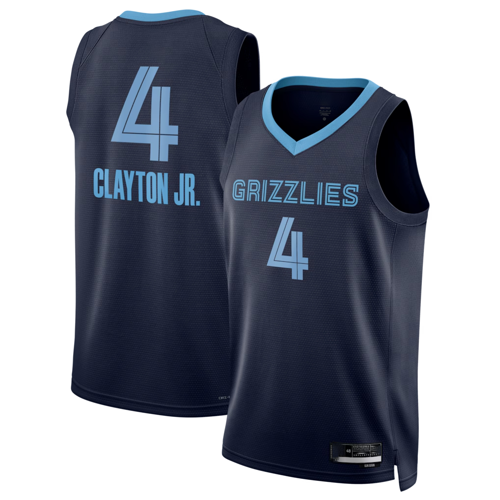 Kdoa M.Grizzlies #4 Walter Clayton Jr. Navy Swingman Stitched Jerseys- Icon Edition