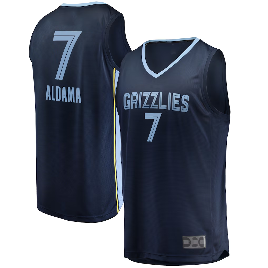 Kdoa M.Grizzlies #7 Santi Aldama Navy Fast Break Replica Stitched Jerseys- Icon Edition