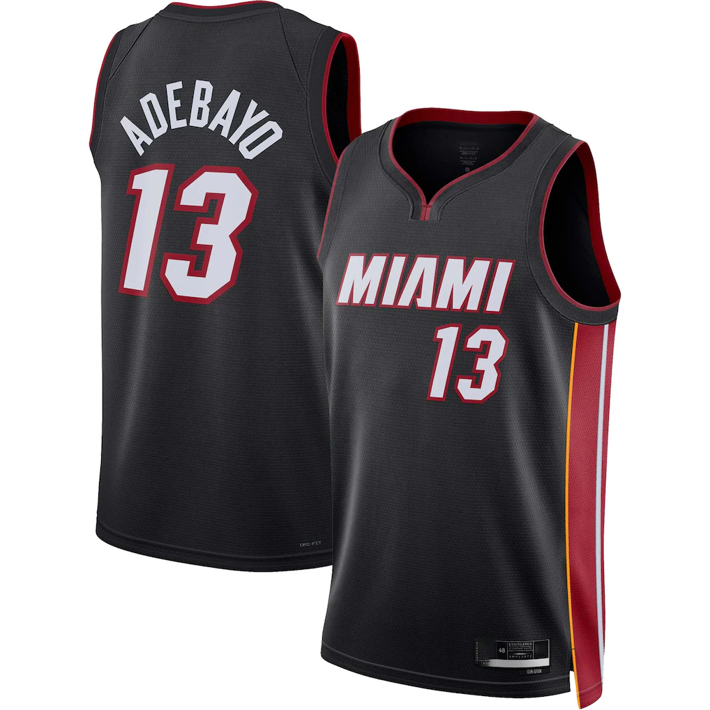 Kdoa M.Heat #13 Bam Adebayo kounmpo Black Fast Break Jerseys - Icon Edition