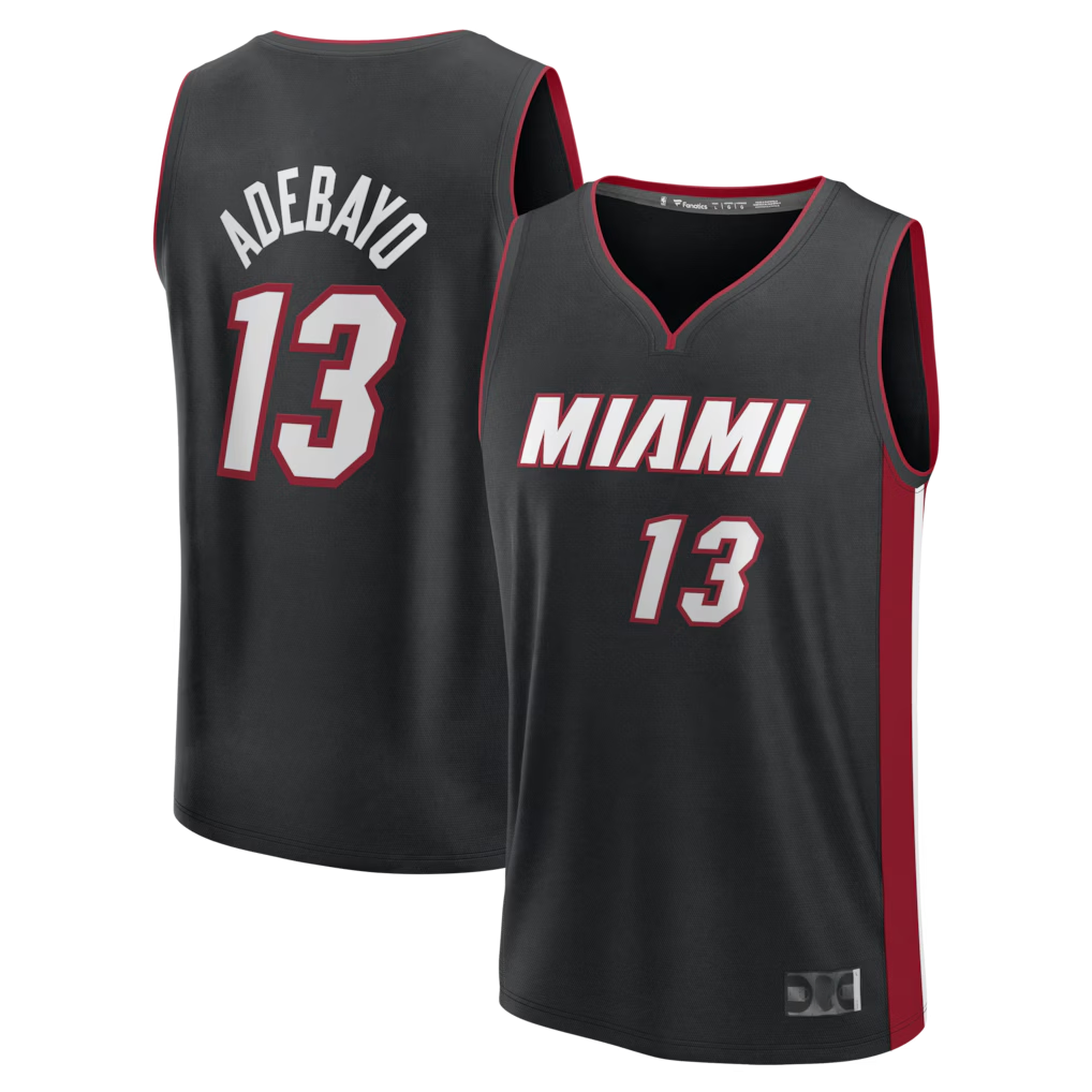 Kdoa M.Heat #13 Bam Adebayo Black Fast Break Replica Jerseys - Icon Edition