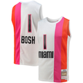 Kdoa M.Heat #1 Chris Bosh Mitchell & Ness White 2011-12 Hardwood Classics Swingman Jerseys