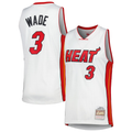 Kdoa M.Heat #3 Dwyane Wade Mitchell & Ness White 2005-06 Hardwood Classics Swingman Jerseys