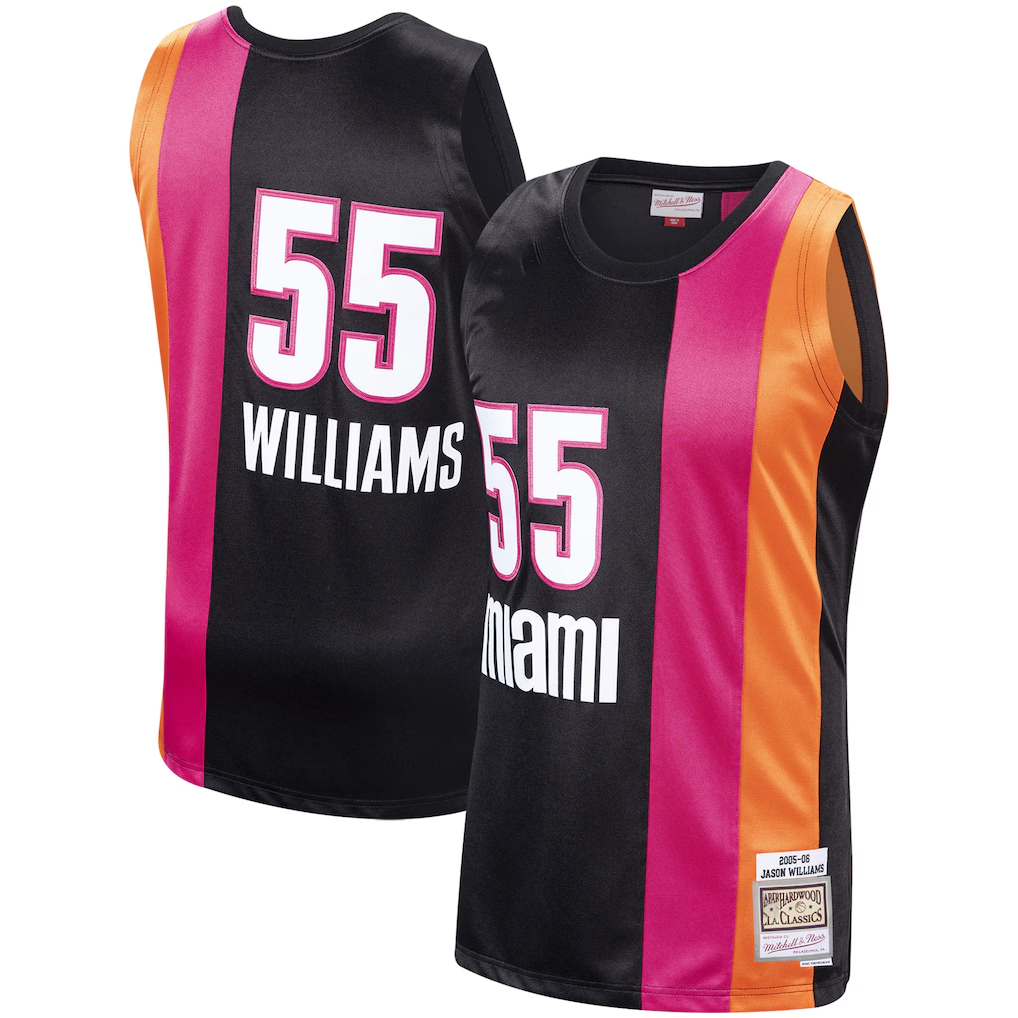 Kdoa M.Heat #55 Jason Williams Mitchell & Ness Black 2005-2006 Hardwood Classics Swingman Jerseys