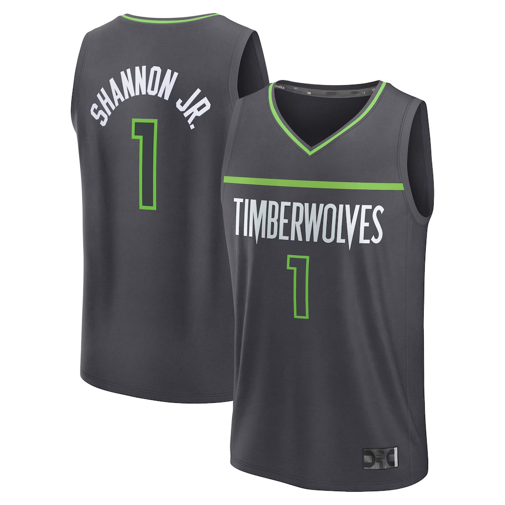 Kdoa M.Timberwolves #1 Terrence Shannon Jr. Anthracite Fast Break Replica Stitched Jerseys - Statement Edition