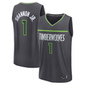 Kdoa M.Timberwolves #1 Terrence Shannon Jr. Anthracite Fast Break Replica Stitched Jerseys - Statement Edition