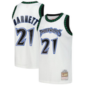 Kdoa M.Timberwolves #21 Kevin Garnett Mitchell & Ness White Hardwood Classics Swingman Stitched Jerseys
