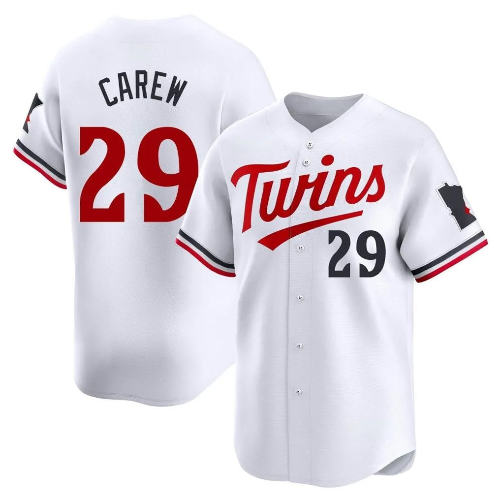 Kdoa M.Twins #29 Rod Carew Player White Home Limited Stitched Jerseys