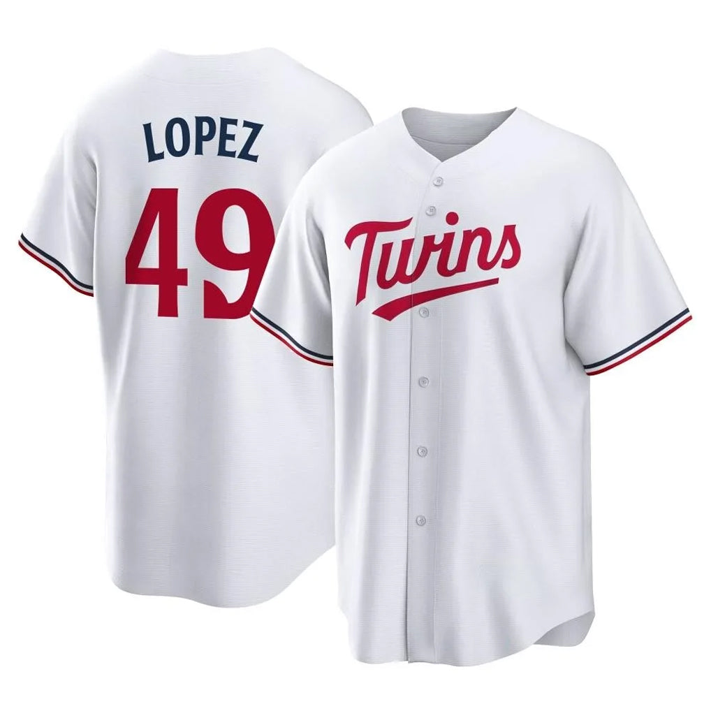 Kdoa M.Twins #49 Pablo Lopez Player White Home Game Stitched Jerseys