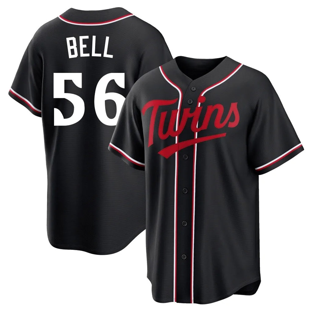 Kdoa M.Twins #56 Josh Bell Player Black Fashion Out Home Limited Stitched Jerseys