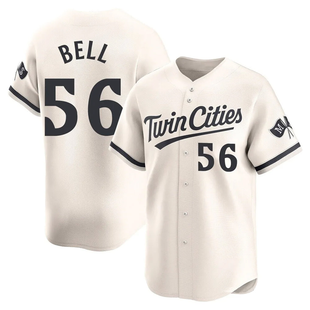Kdoa M.Twins #56 Josh Bell Player Cream Home Limited Stitched Jerseys
