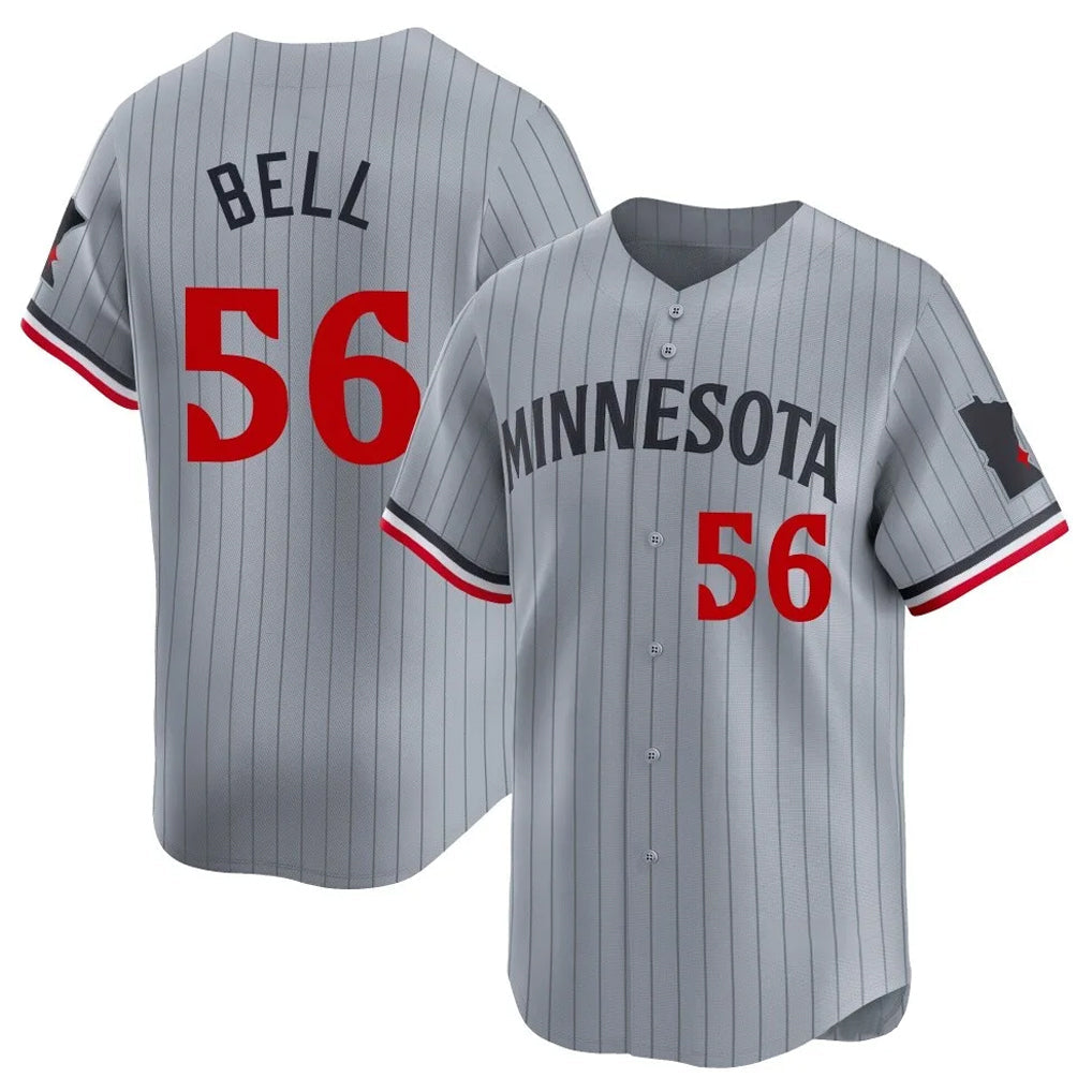 Kdoa M.Twins #56 Josh Bell Player Gray Home Limited Stitched Jerseys