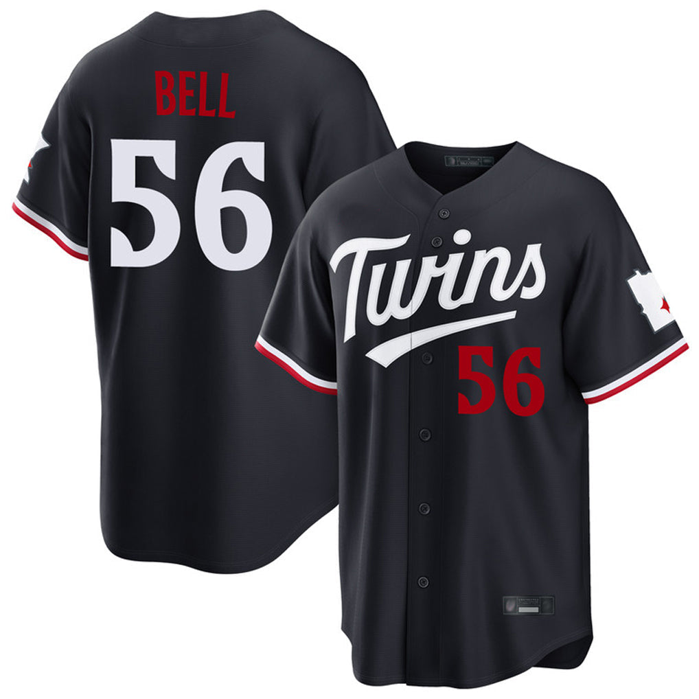 Kdoa M.Twins #56 Josh Bell Player Navy Home Game Stitched Jerseys