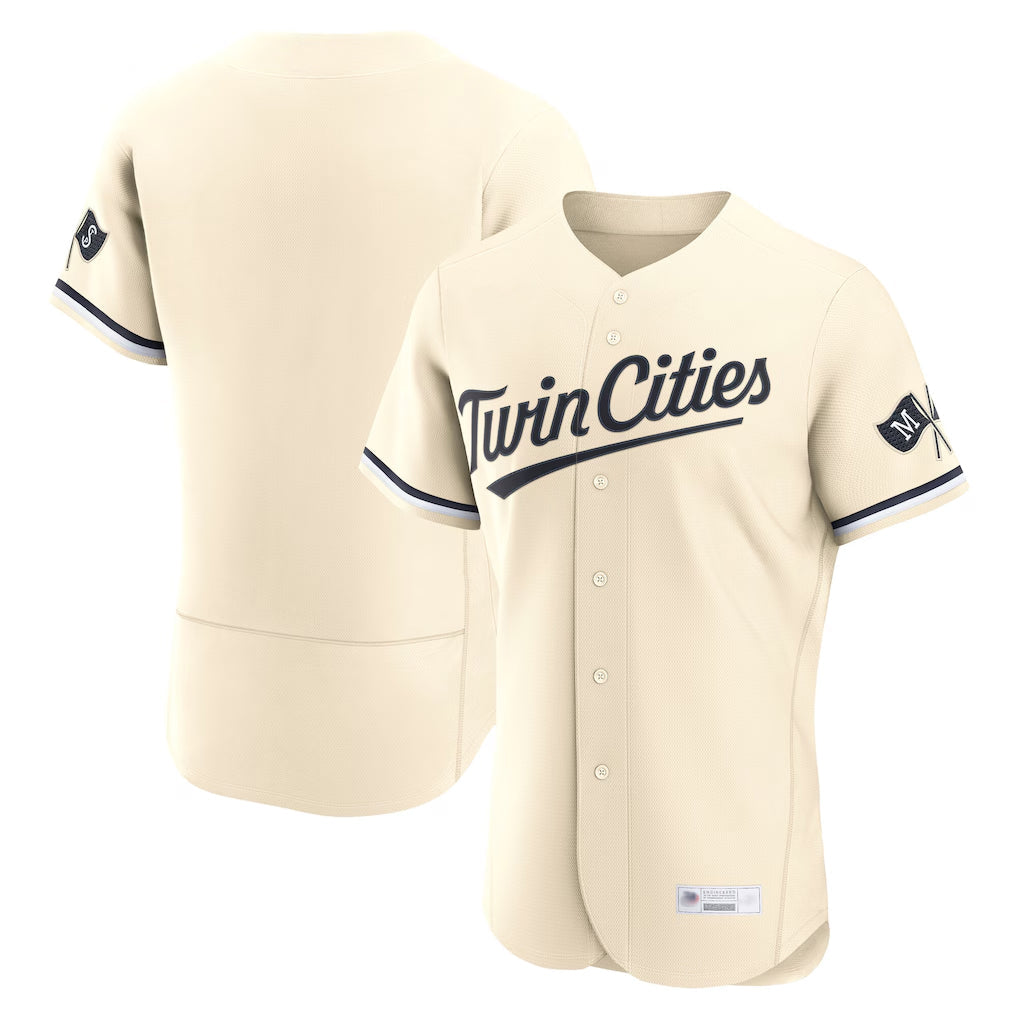 Kdoa Minnesota Twins Blank Player Cream Home Limited Elite Stitched Jerseys