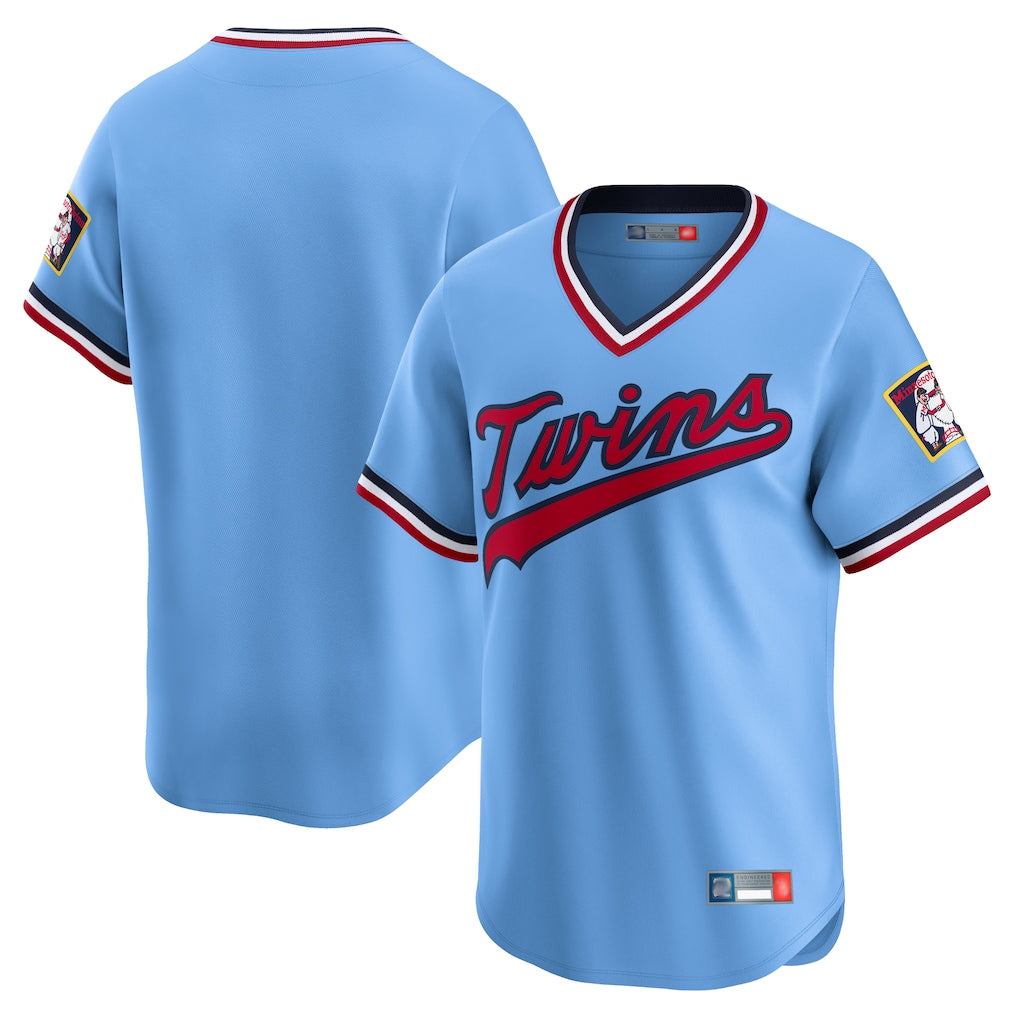 Kdoa Minnesota Twins Blank Player Light Blue Throwback Cooperstown Collection Limited T-shirt Stitched Jerseys