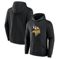 Kdoa MN.Vikings Black LOGO Pullover Hoodies Limited Game Blank Player Stitched Jerseys
