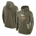 Kdoa MN.Vikings Olive Salute to Service Pullover Hoodies Blank Player Stitched Jerseys