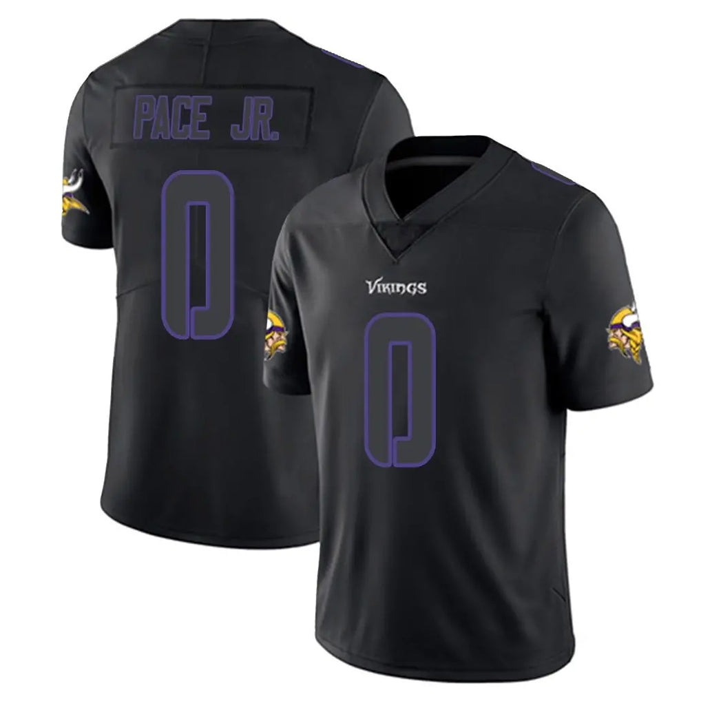 Kdoa MN.Vikings #0 Ivan Pace Jr. Player Black Impact LImited Home Game Stitched Jerseys