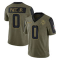 Kdoa MN.Vikings #0 Ivan Pace Jr. Player Olive Salute To Service Limited Game Stitched Jerseys