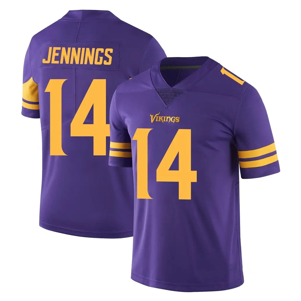Kdoa MN.Vikings #14 Jauan Jennings Player Purple Limited Color Rush Home Game Stitched Jerseys