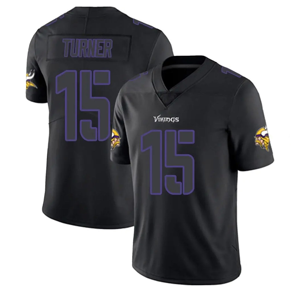 Kdoa MN.Vikings #15 Dallas Turner Player Black Impact LImited Home Game Stitched Jerseys