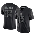 Kdoa MN.Vikings #15 Dallas Turner Player Black Reflective LImited Home Game Stitched Jerseys