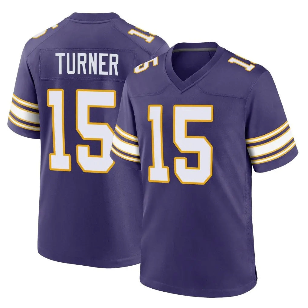 Kdoa MN.Vikings #15 Dallas Turner Player Purple Classic Home Game Stitched Jerseys