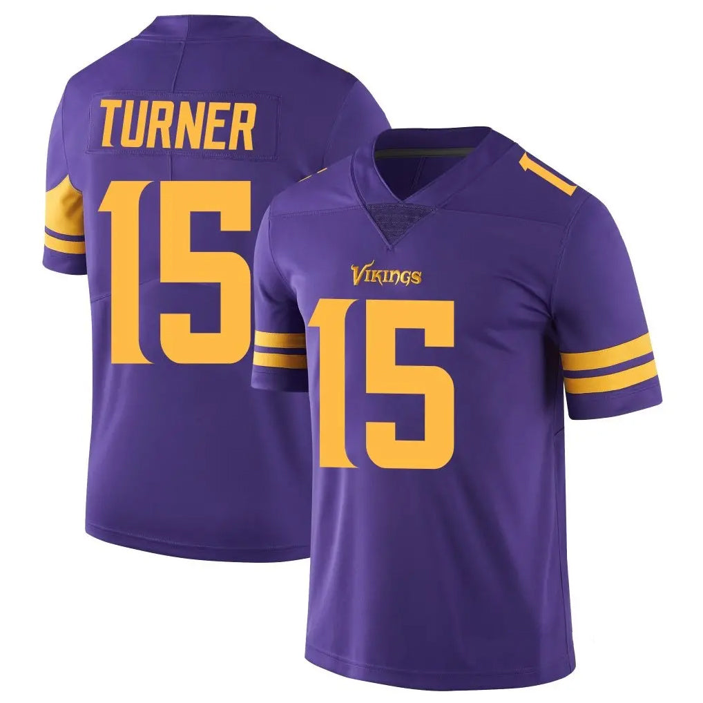 Kdoa MN.Vikings #15 Dallas Turner Player Purple Limited Color Rush Home Game Stitched Jerseys