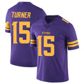Kdoa MN.Vikings #15 Dallas Turner Player Purple Limited Color Rush Home Game Stitched Jerseys