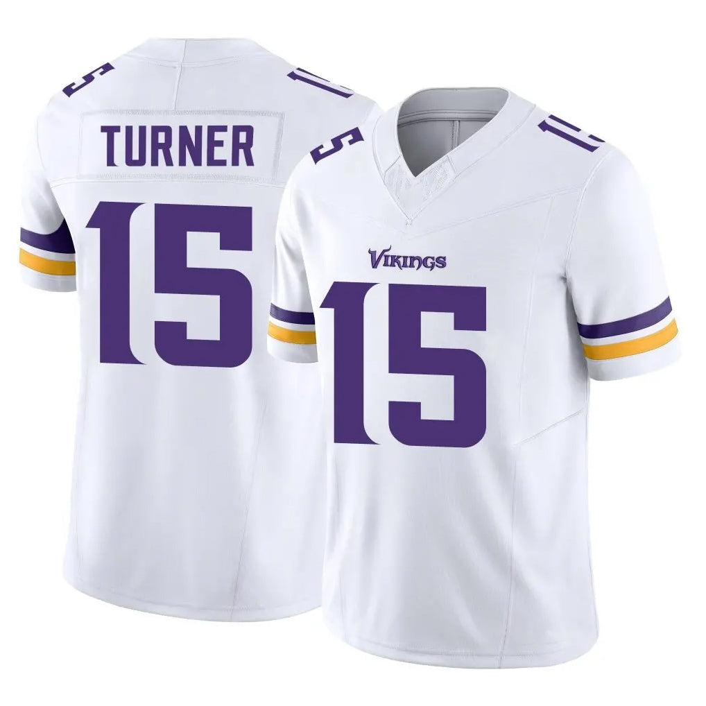 Kdoa MN.Vikings #15 Dallas Turner Player White Limited Vapor F.U.S.E. Home Game Stitched Jerseys