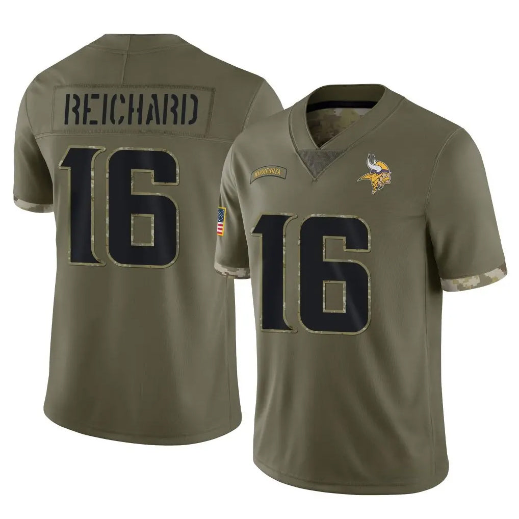 Kdoa MN.Vikings #16 Will Reichard Player Olive Salute To Service Limited Stitched Jerseys