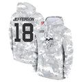 Kdoa MN.Vikings #18 Justin Jefferson Player Arctic Camo Salute to Service Pullover Hoodies Limited Game Stitched Jerseys