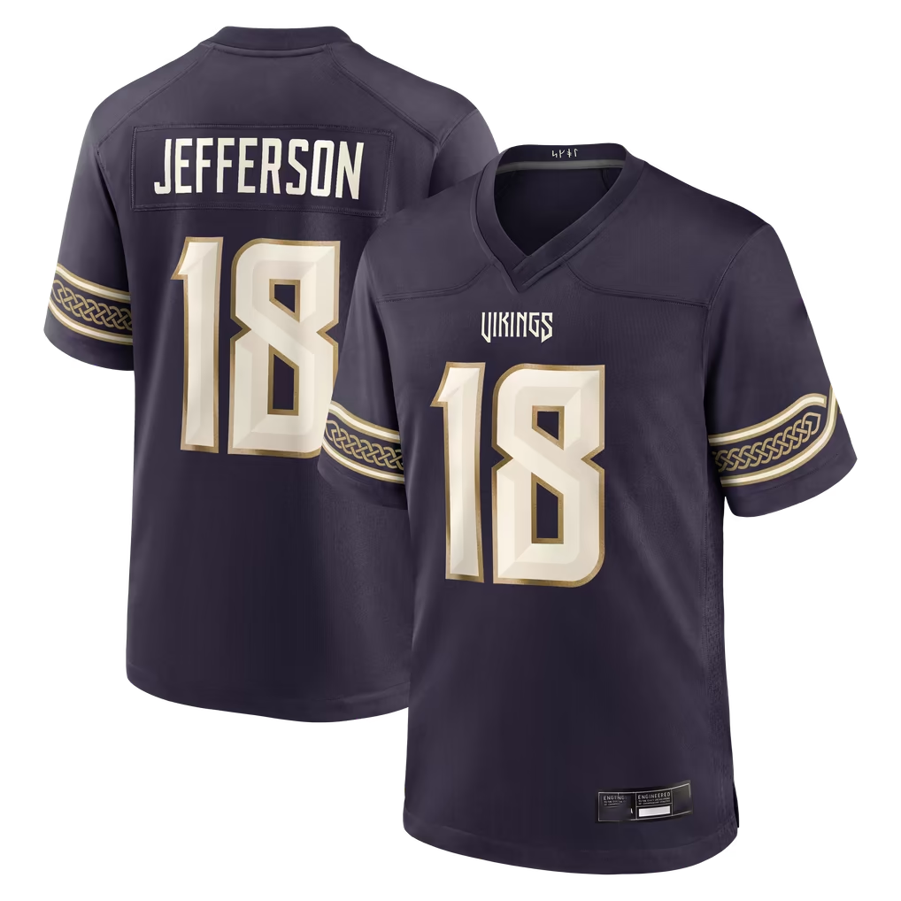 Kdoa MN.Vikings #18 Justin Jefferson Purple 2026 Rivalries Collection Game Stitched Jerseys