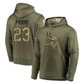 Kdoa MN.Vikings #23 James Pierre Player Olive Salute to Service Pullover Hoodies Home Game Stitched Jerseys