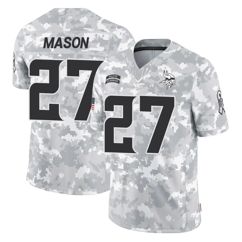 Kdoa MN.Vikings #27 Jordan Mason Player Arctic Camo Salute To Service Limited Game Stitched Jerseys