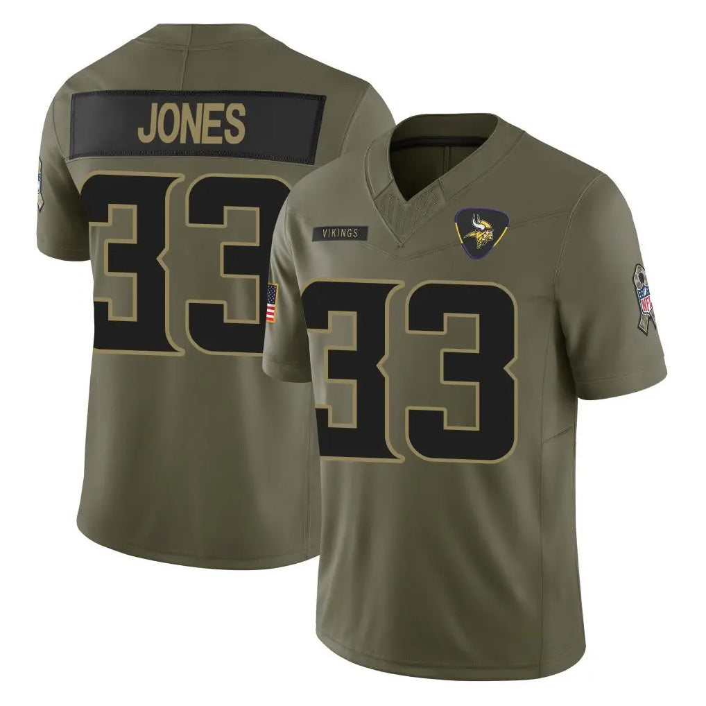Kdoa MN.Vikings #33 Aaron Jones Sr. Player Olive 2025 Salute To Service Limited Game Stitched Jerseys