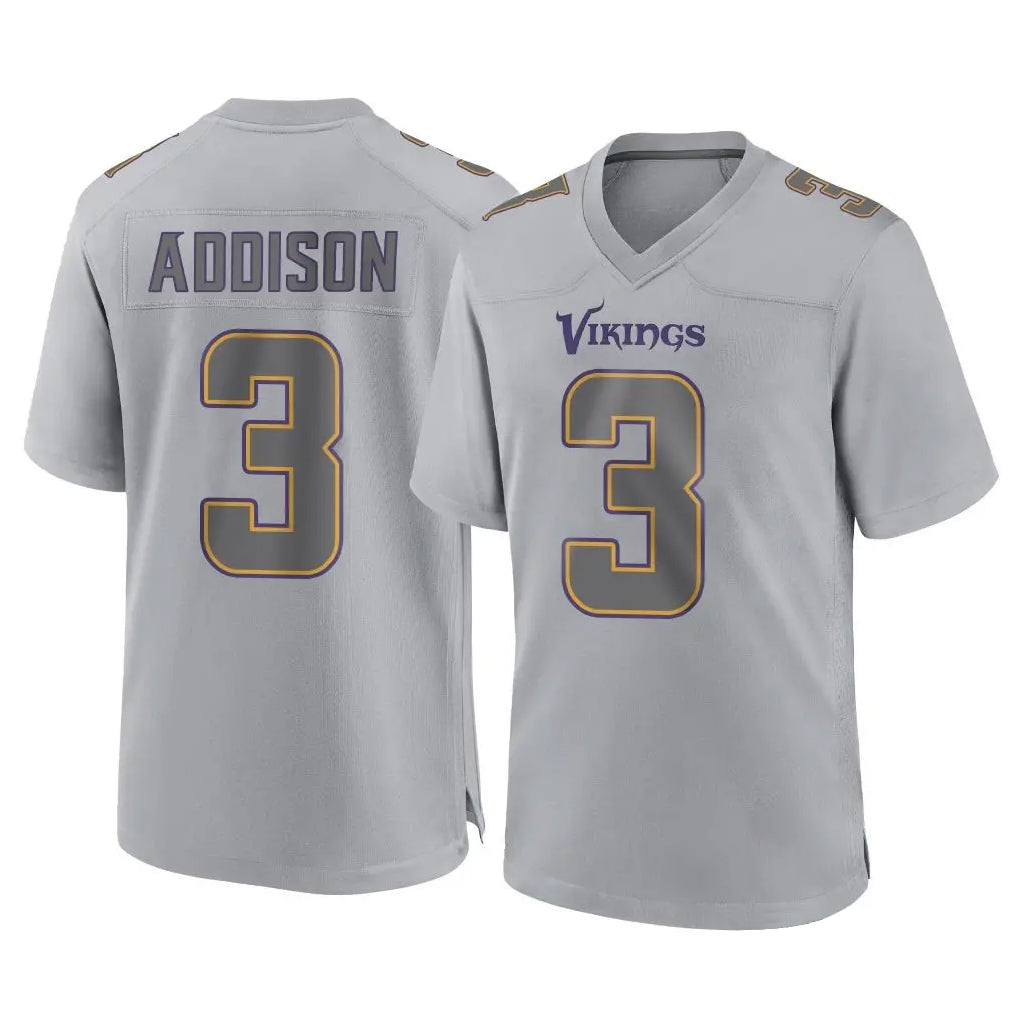Kdoa MN.Vikings #3 Jordan Addison Player Gray Atmosphere Fashion Home Game Stitched Jerseys