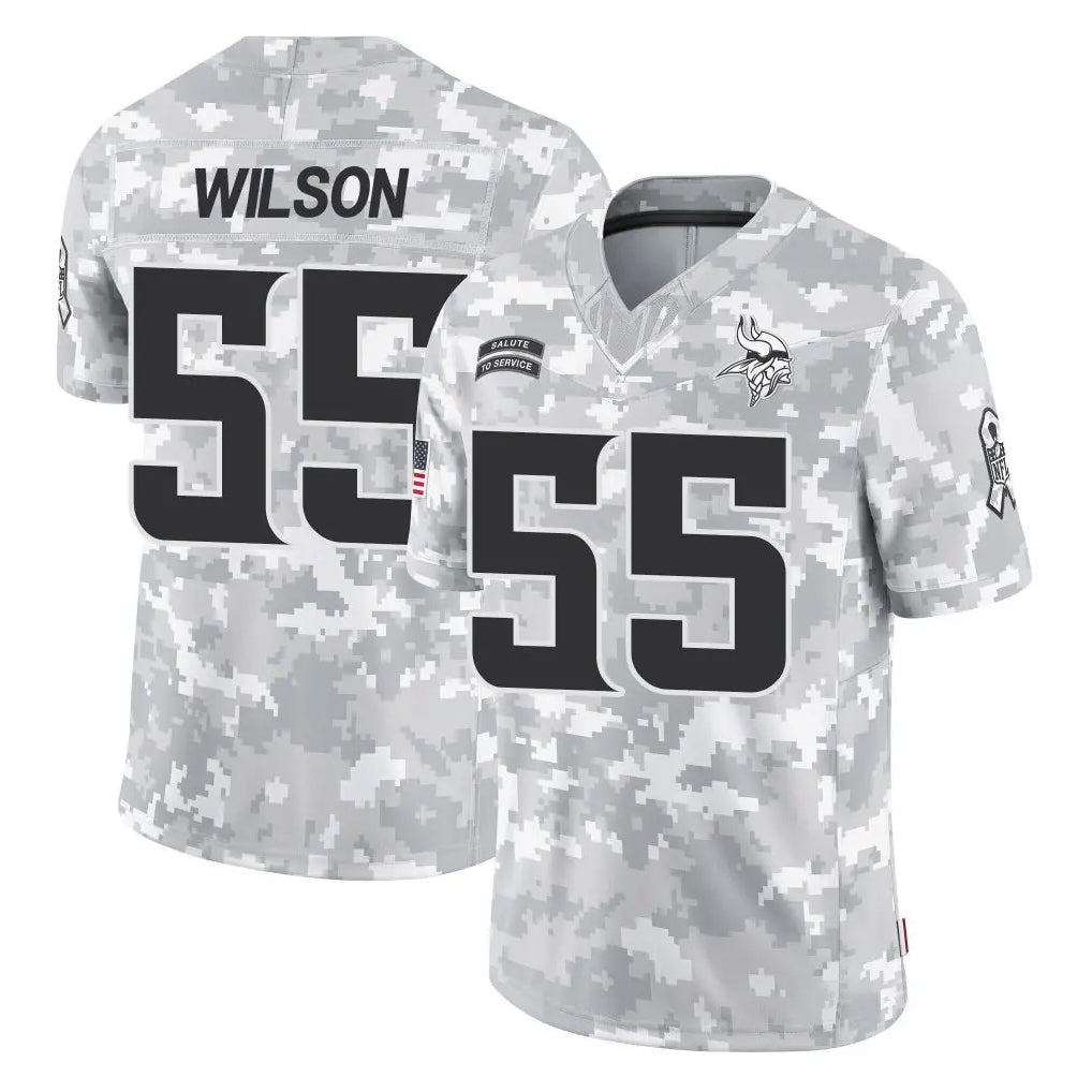 Kdoa MN.Vikings #55 Eric Wilson Player Arctic Camo Salute To Service Limited Game Stitched Jerseys