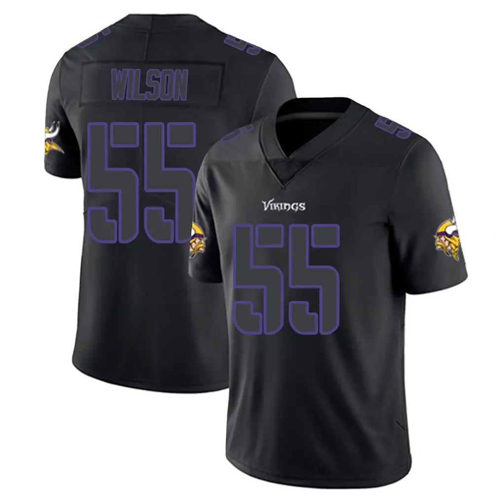Kdoa MN.Vikings #55 Eric Wilson Player Black Impact LImited Home Game Stitched Jerseys