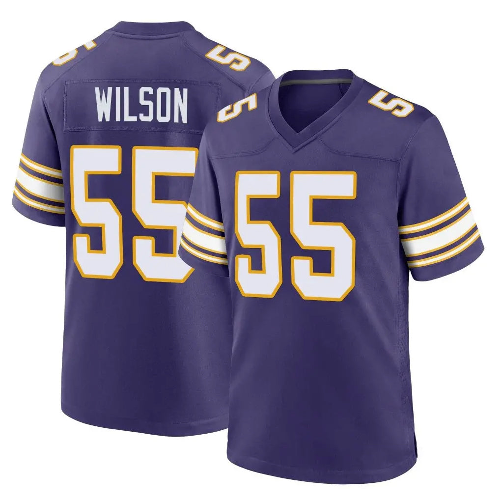 Kdoa MN.Vikings #55 Eric Wilson Player Purple Classic Home Game Stitched Jerseys