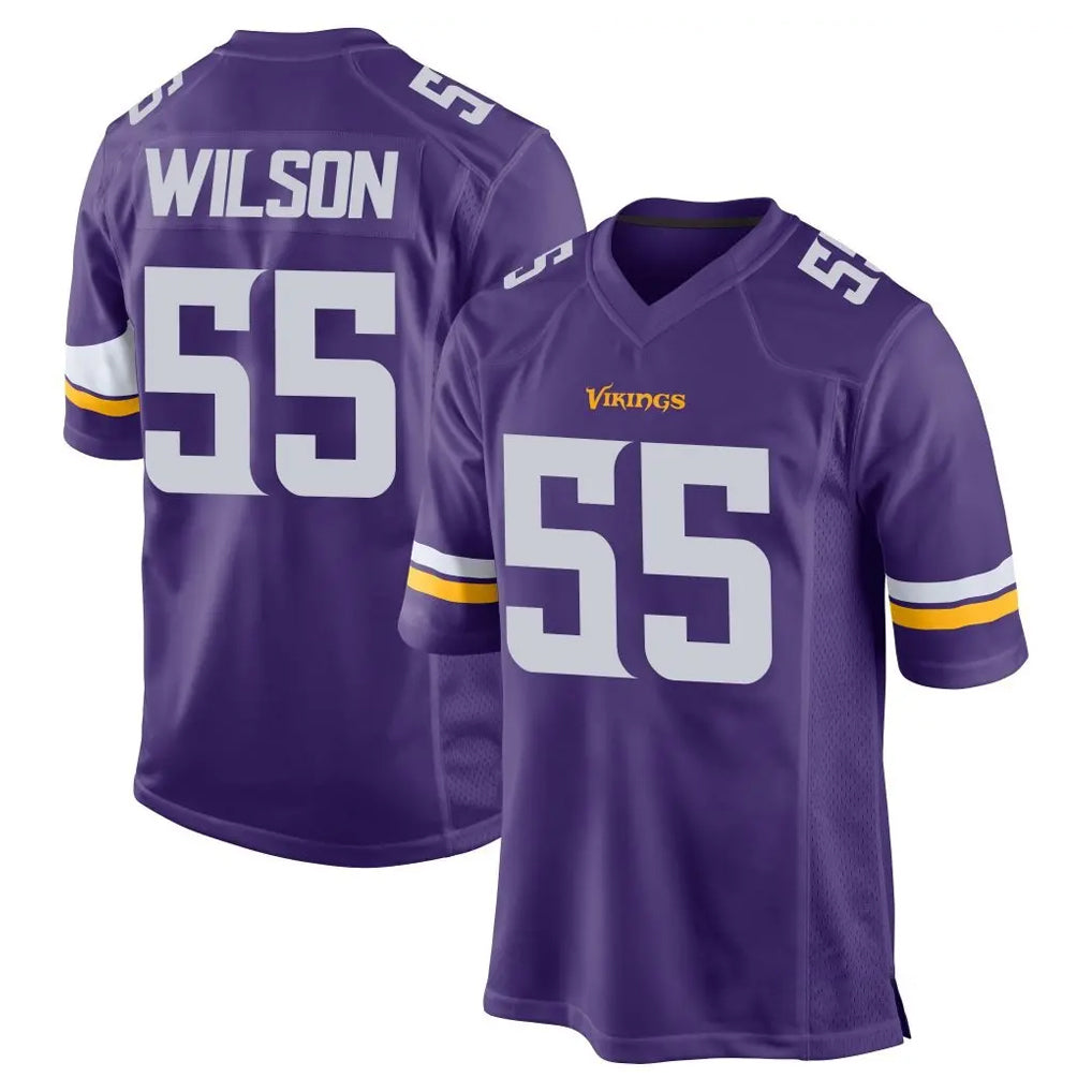 Kdoa MN.Vikings #55 Eric Wilson Player Purple Home Game Stitched Jerseys