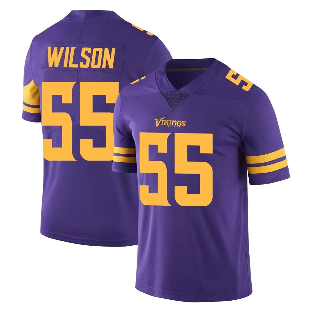 Kdoa MN.Vikings #55 Eric Wilson Player Purple Limited Color Rush Home Game Stitched Jerseys